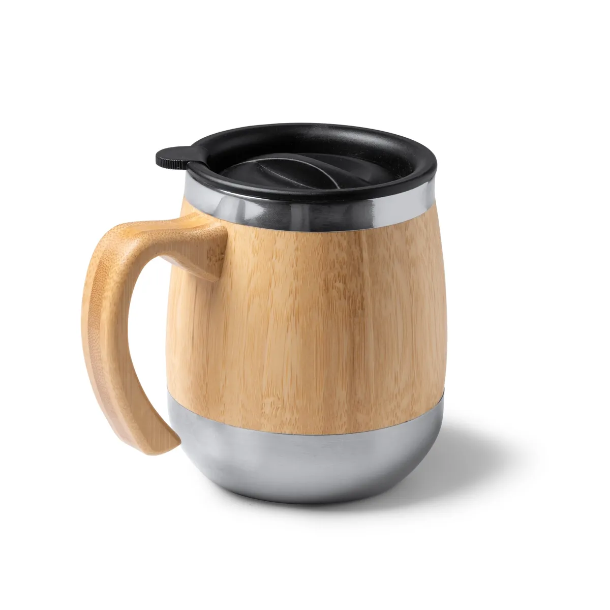 Taza térmica MARLY de acero y bambú – 450 ml