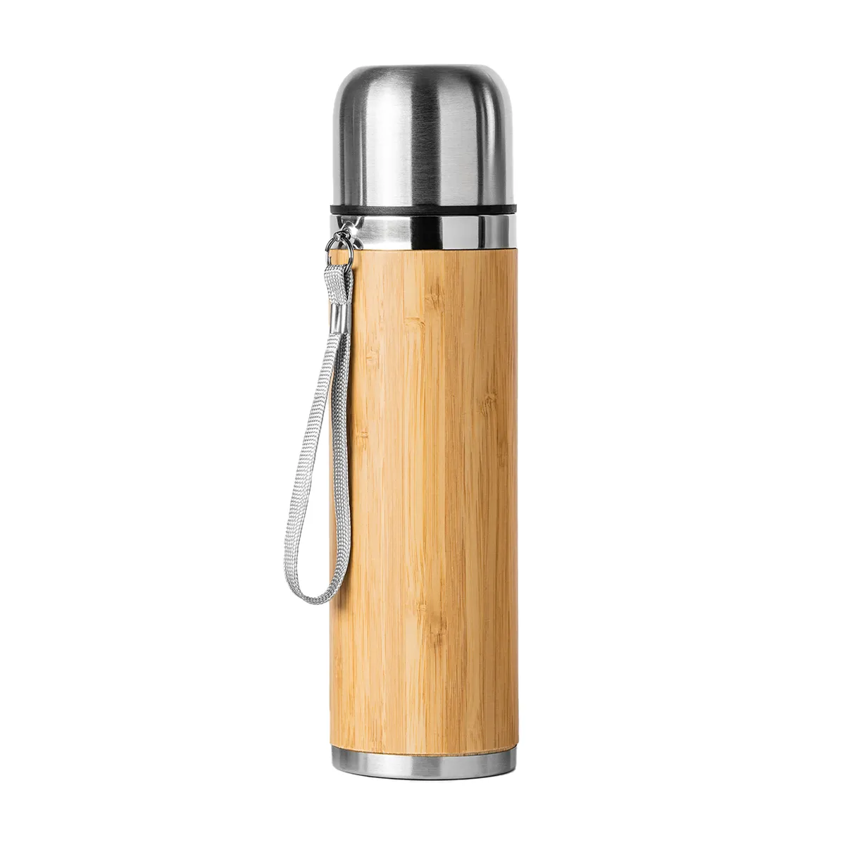 Termo FENGI de acero y bambú – 420 ml