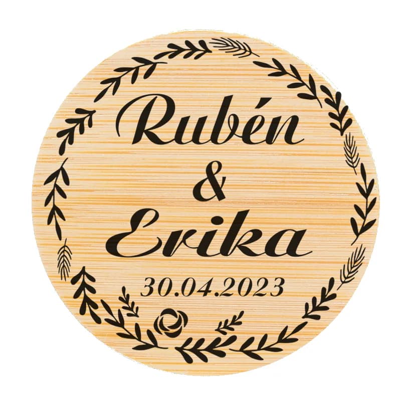 Abridor Imantado Redondo Bambu Floral Boda