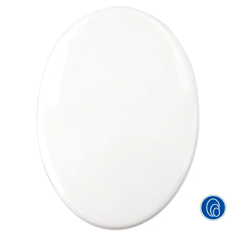 Azulejo cerámico blanco ovalado (decorativo)