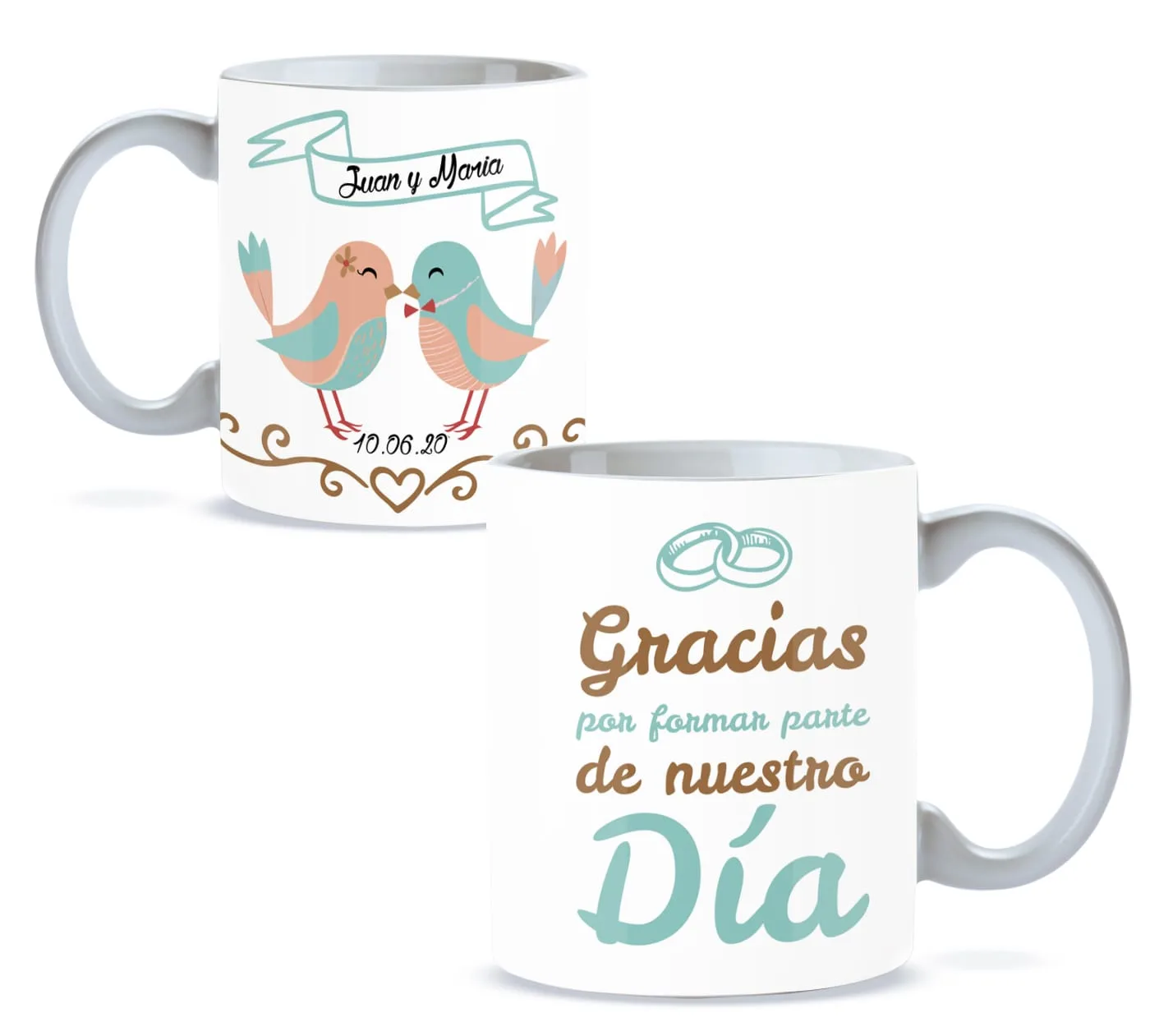 Taza de Boda “Pájaros Enamorados”