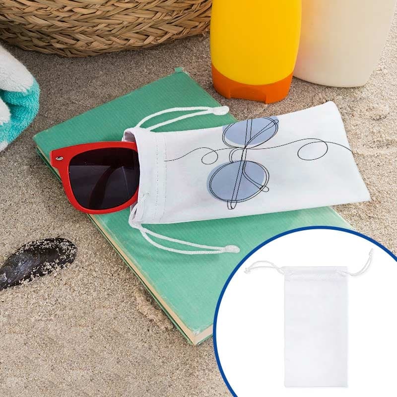 Funda para gafas de tela con cierre cordón