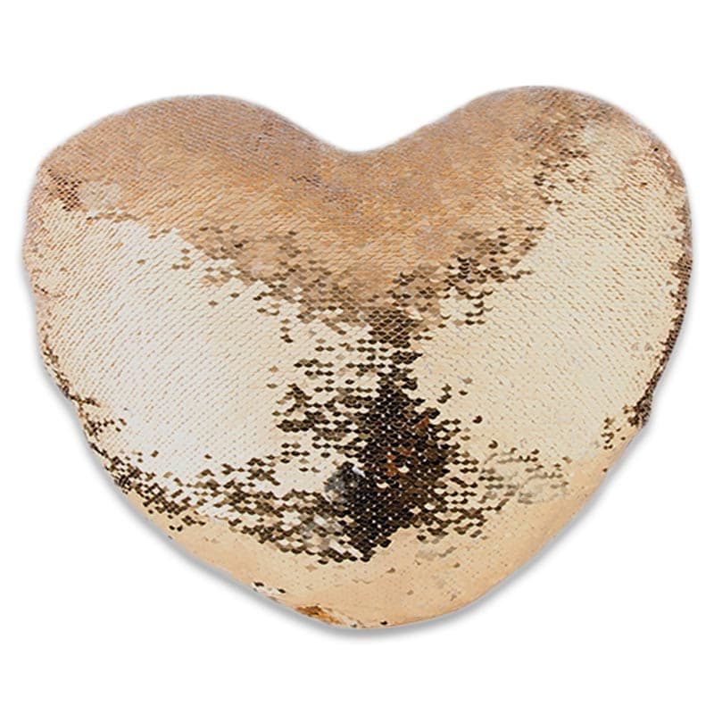 Fundas corazón para cojines con lentejuela reversible