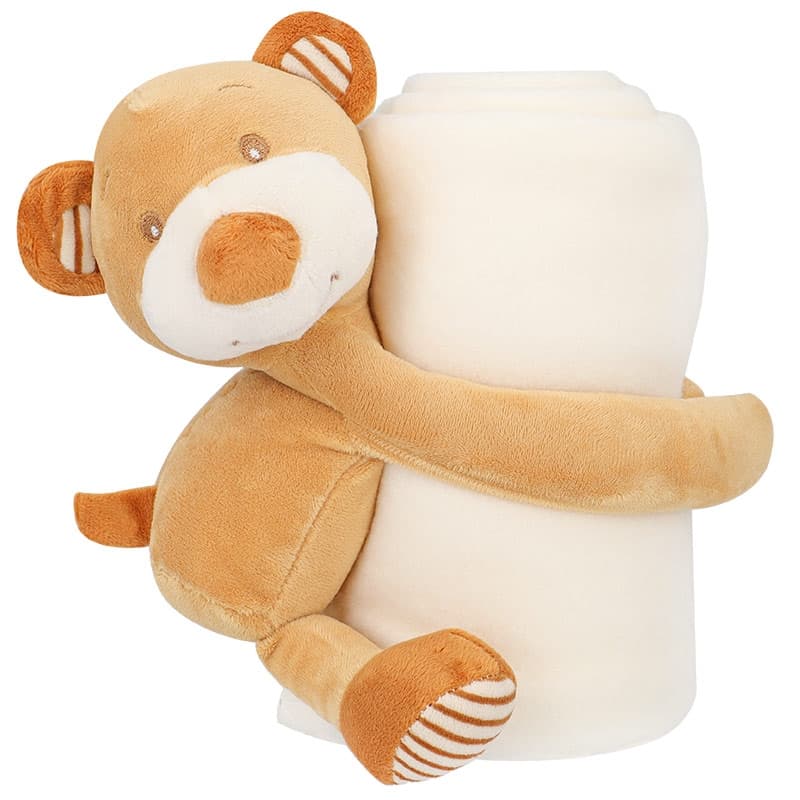 Manta polar con osito de peluche