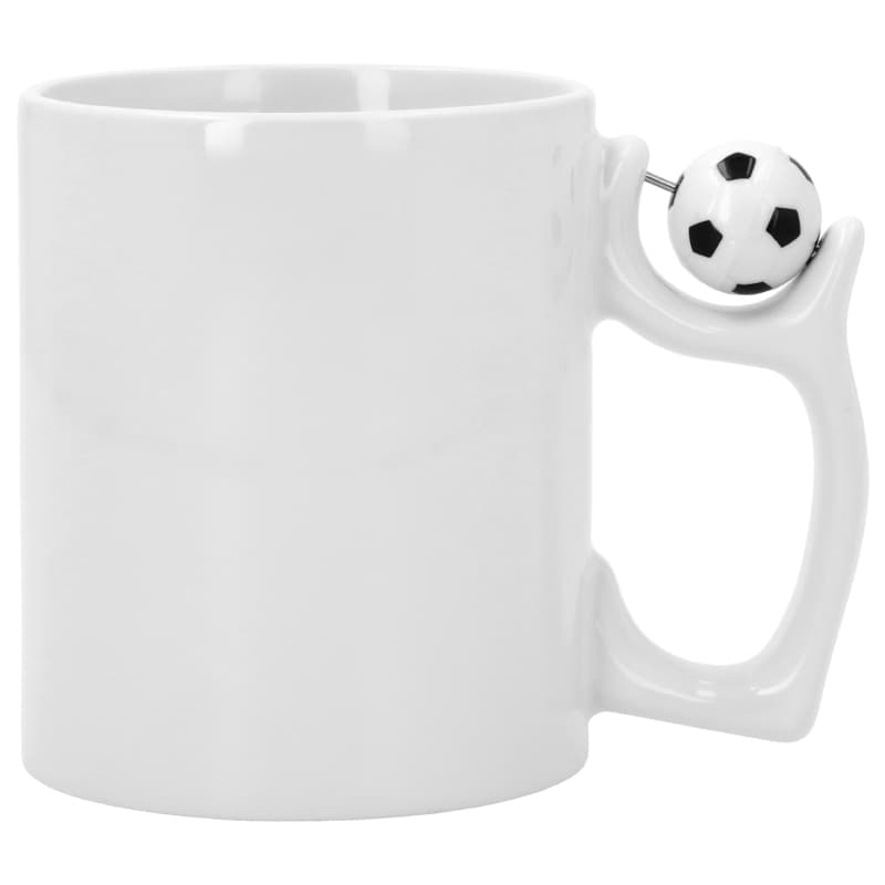 Taza con asa balón de fútbol