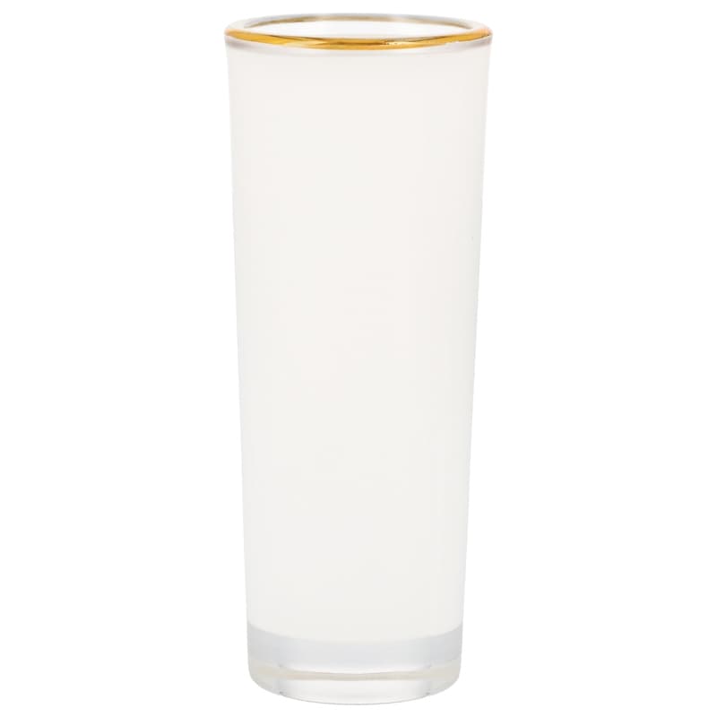 Vaso de chupito de cristal con filo dorado