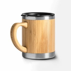 Taza térmica PANA de acero y bambú – 340 ml